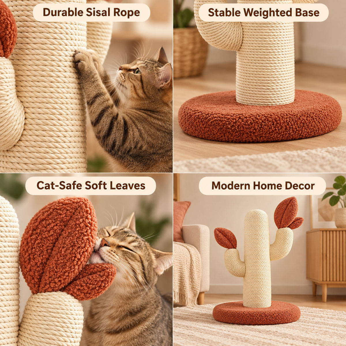 Plush Spiral Cat Play Toy with Leaf Details - Blue & Cream