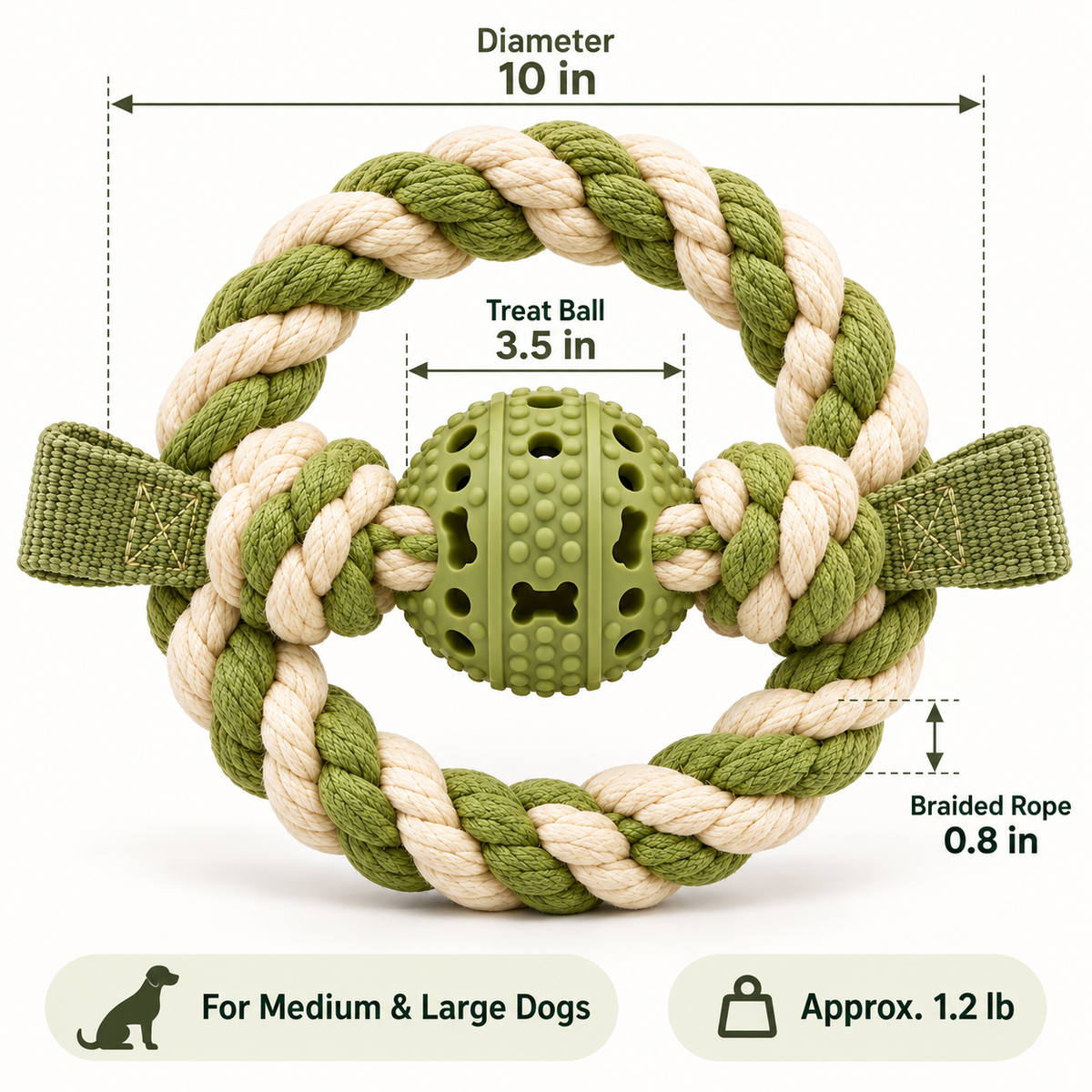 Botanical Cat Tunnel Bed with Quilted Mat & Two Play Balls - Sage & Cream